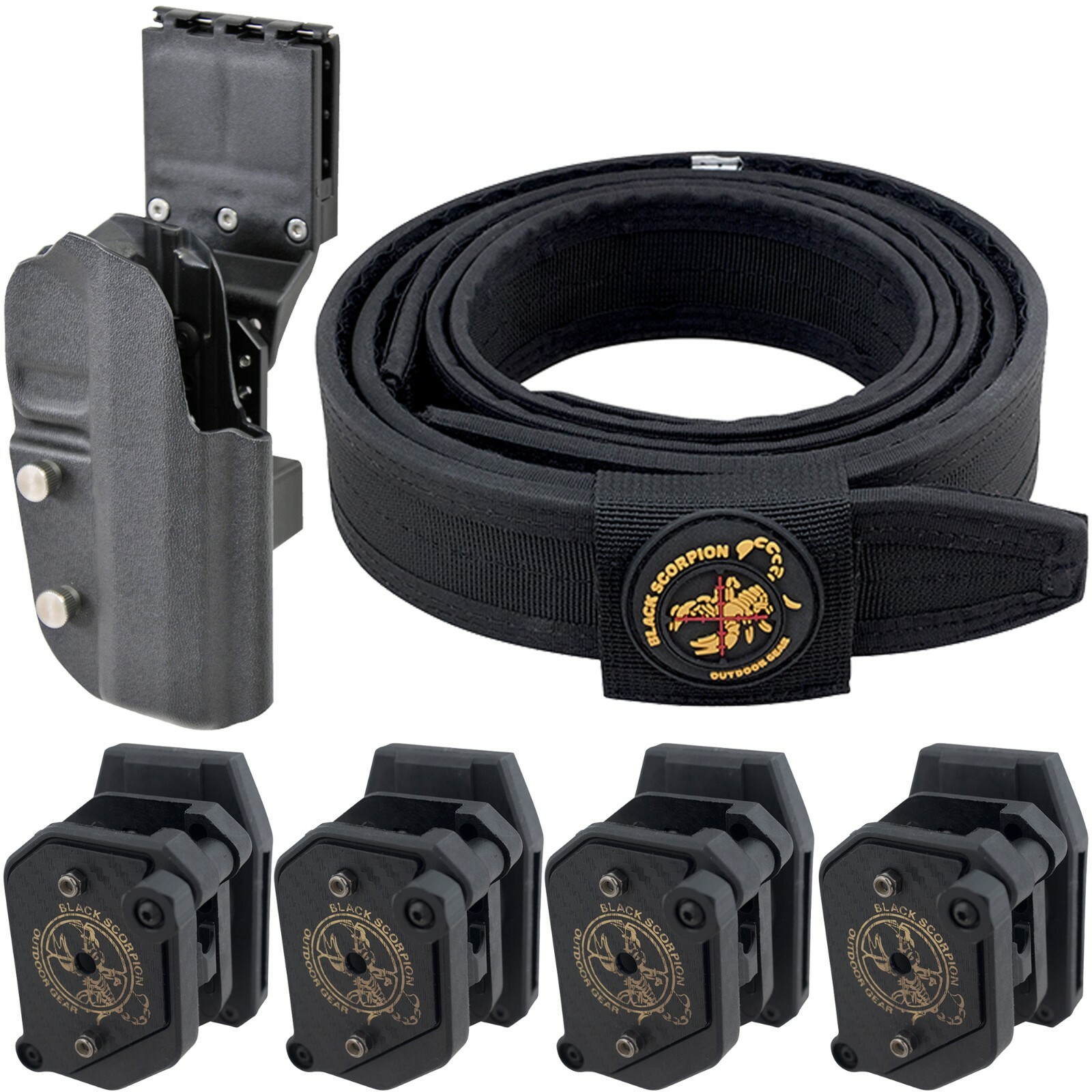 3-Gun, IPSC, USPSA Competition Rig - Belt, Holsters, Magazine Pouches 6 Pcs