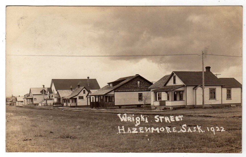 WRIGHT STREET SCENE HAZENMORE SASKATCHEWAN CANADA PHOTO POSTCARD 1923 WRIGHT STREET SCENE HAZENMORE SASKATCHEWAN CANADA PHOTO POSTCARD 1923