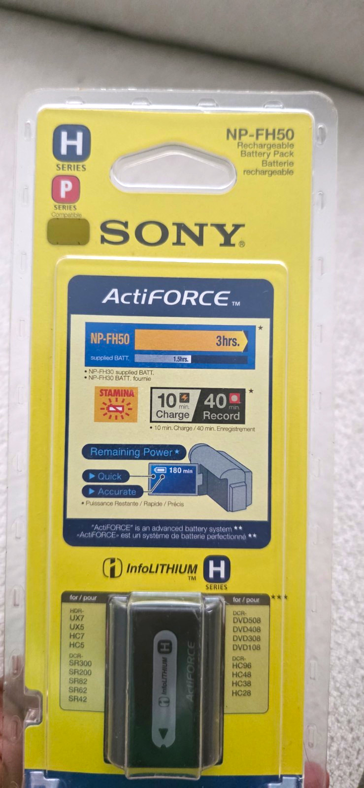 Geniune Sony NP-FH50 InfoLITHIUM H Series Li-Ion Rechargeable Battery Pack Geniune Sony NP-FH50 InfoLITHIUM H Series Li-Ion Rechargeable Battery Pack