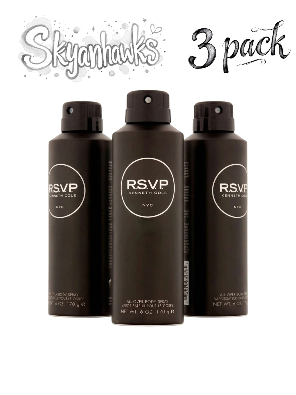 RSVP By Kenneth Cole All Over Body Spray 6.0 oz For Men New Same As Picture