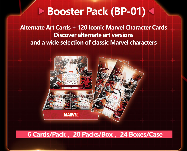 2026 CARD FUN Marvel Hero Rush BP01 Avengers TCG English Booster Box Sealed