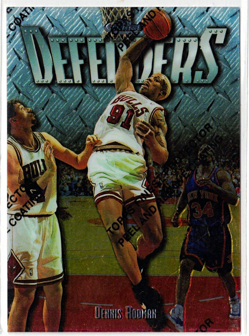 Topps 1996-97 Topps Finest Defenders Insert Dennis Rodman #275 Bulls