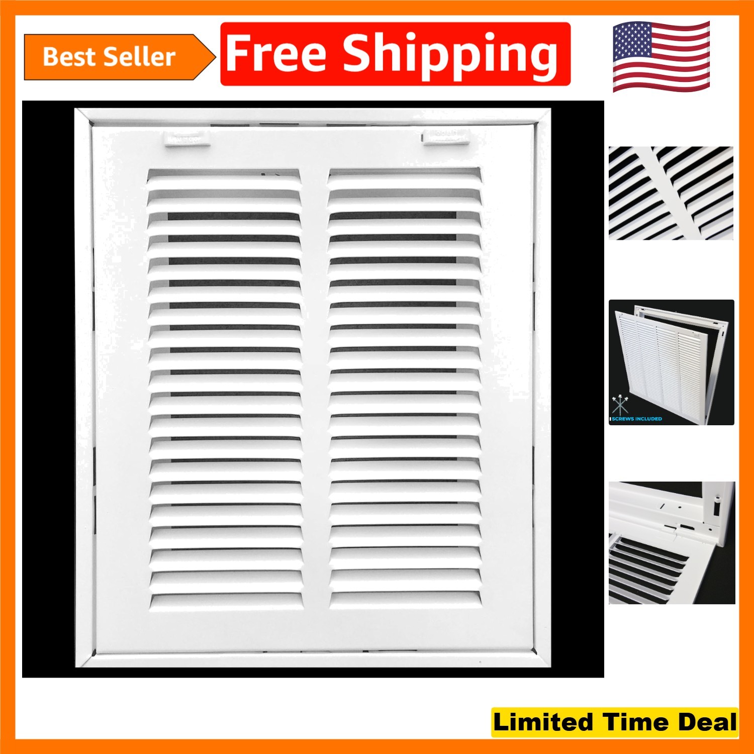 Elegant 30\'\' X 14\'\' Powder-Coated Steel Air Filter Grille for HVAC Systems