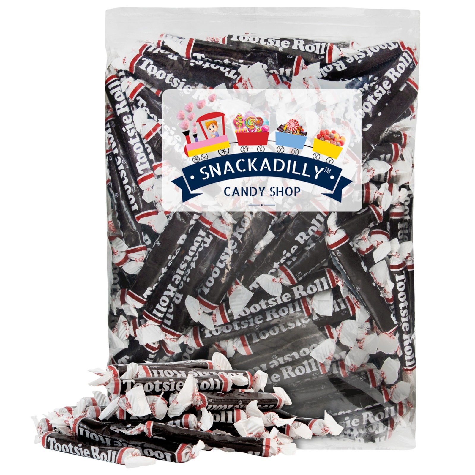 Tootsie Rolls Long Chocolate Chews Original - 4Lb Bulk Bag of long Tootsie Roll