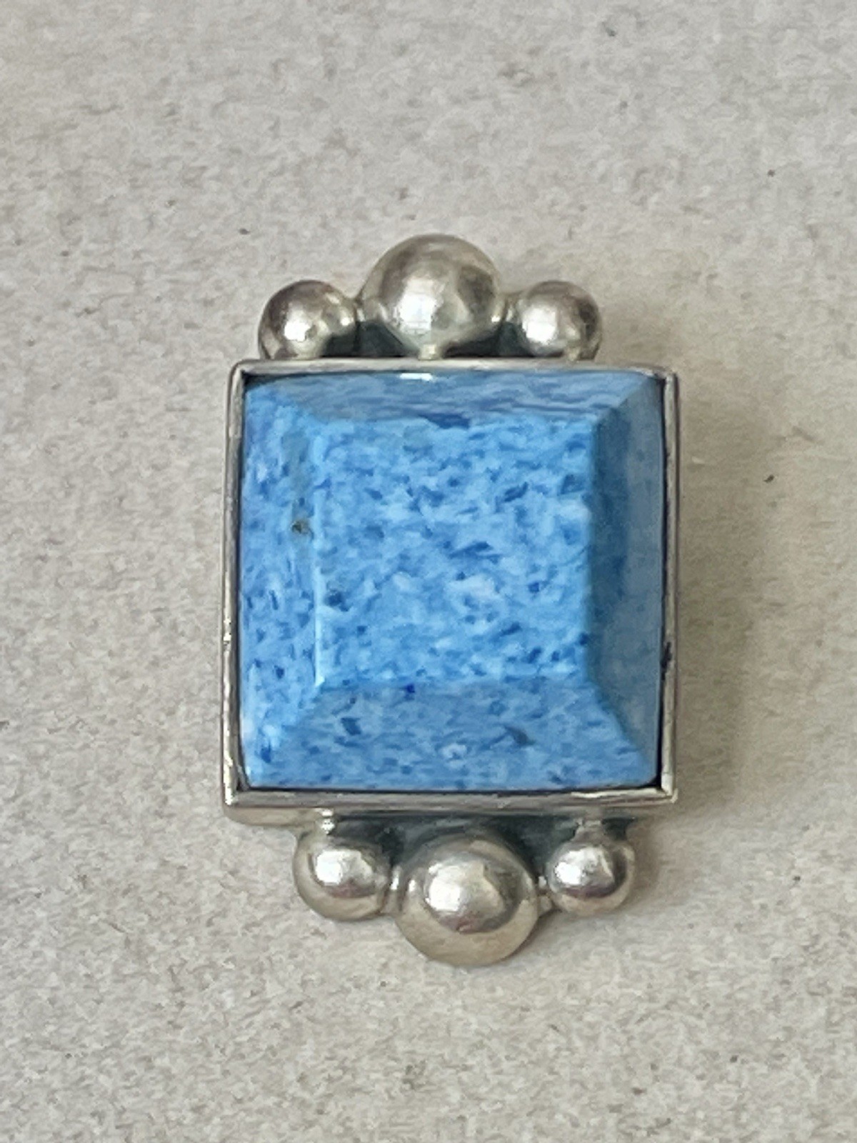 VTG SOUTHWEST Sterling Silver 925 MEXICO Pendant Granulated Turquoise