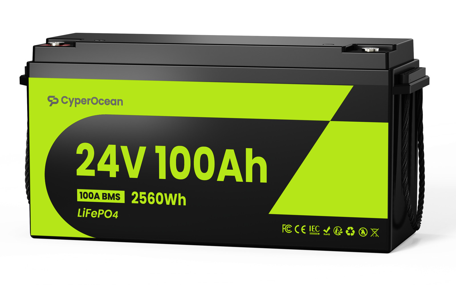 1-4Pack Humsienk 24V 100Ah LiFePO4 Battery Deep Cycle RV Yacht Off-Grid Marine