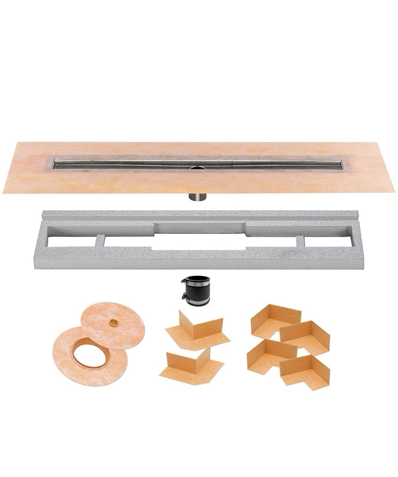 -Schluter Systems Kerdi-Line Channel Body Shower Drain 57-1/8” KL1V60E140 -Schluter Systems Kerdi-Line Channel Body Shower Drain 57-1/8” KL1V60E140