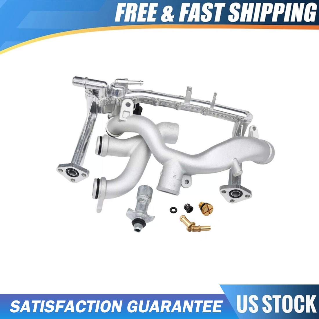 Upgraded Aluminum Coolant Water Pipe Kit for 14-19 Land Rover Range Rover 3.0 SC