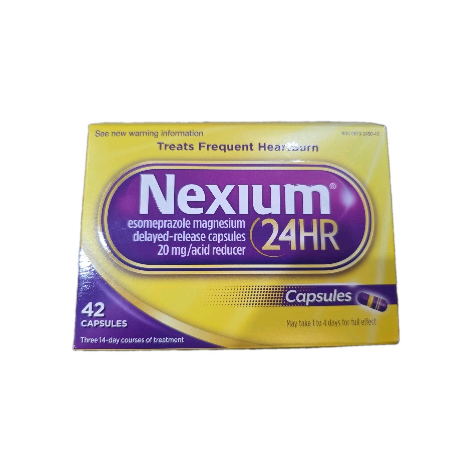 Nexium 24HR Acid Reducer Capsules for Heartburn Relief 42 Count 20MG Exp 03/2029