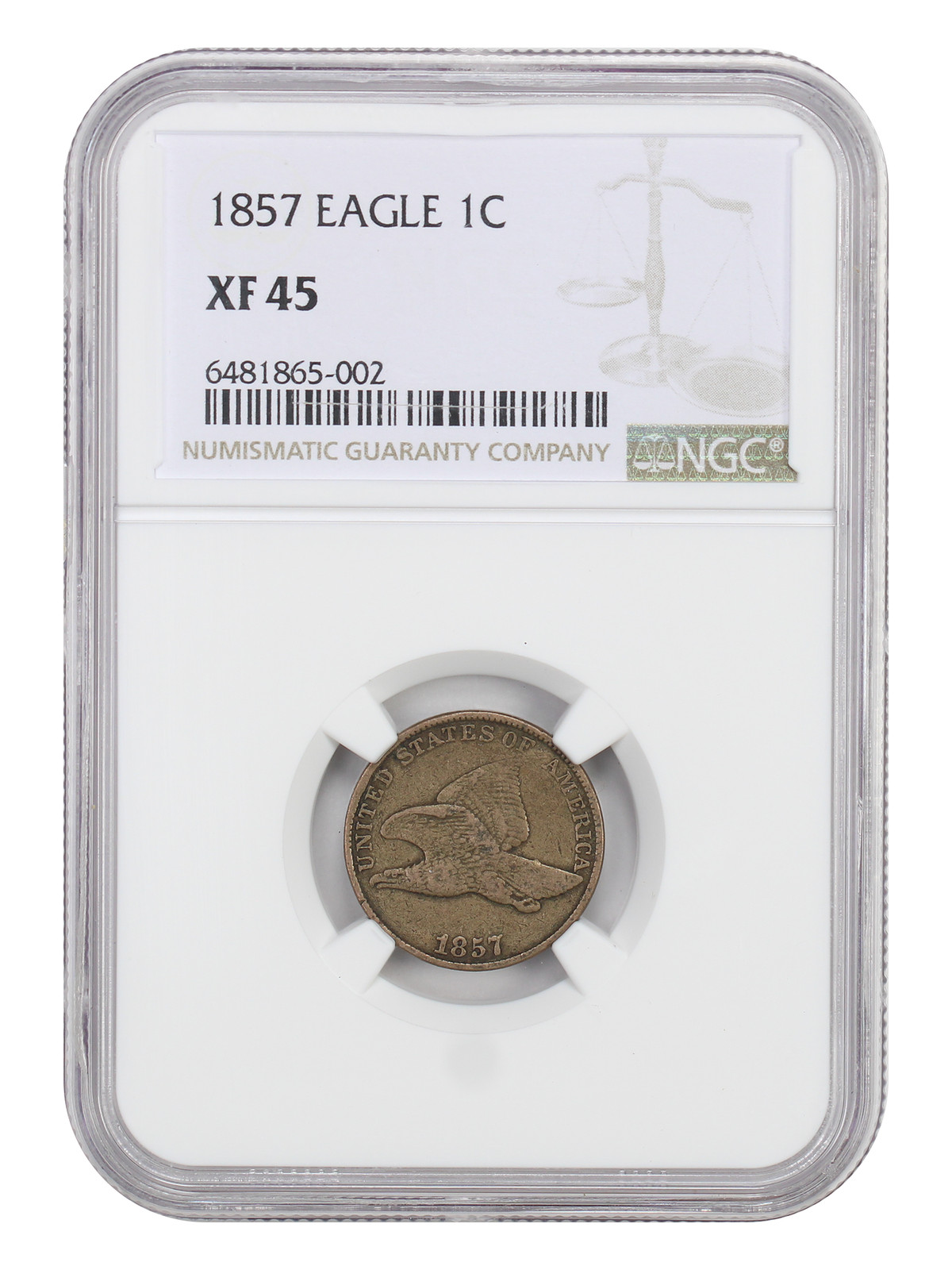 1857 1C Flying Eagle NGC XF45 - Flying Eagle Cent - Popular Type Coin