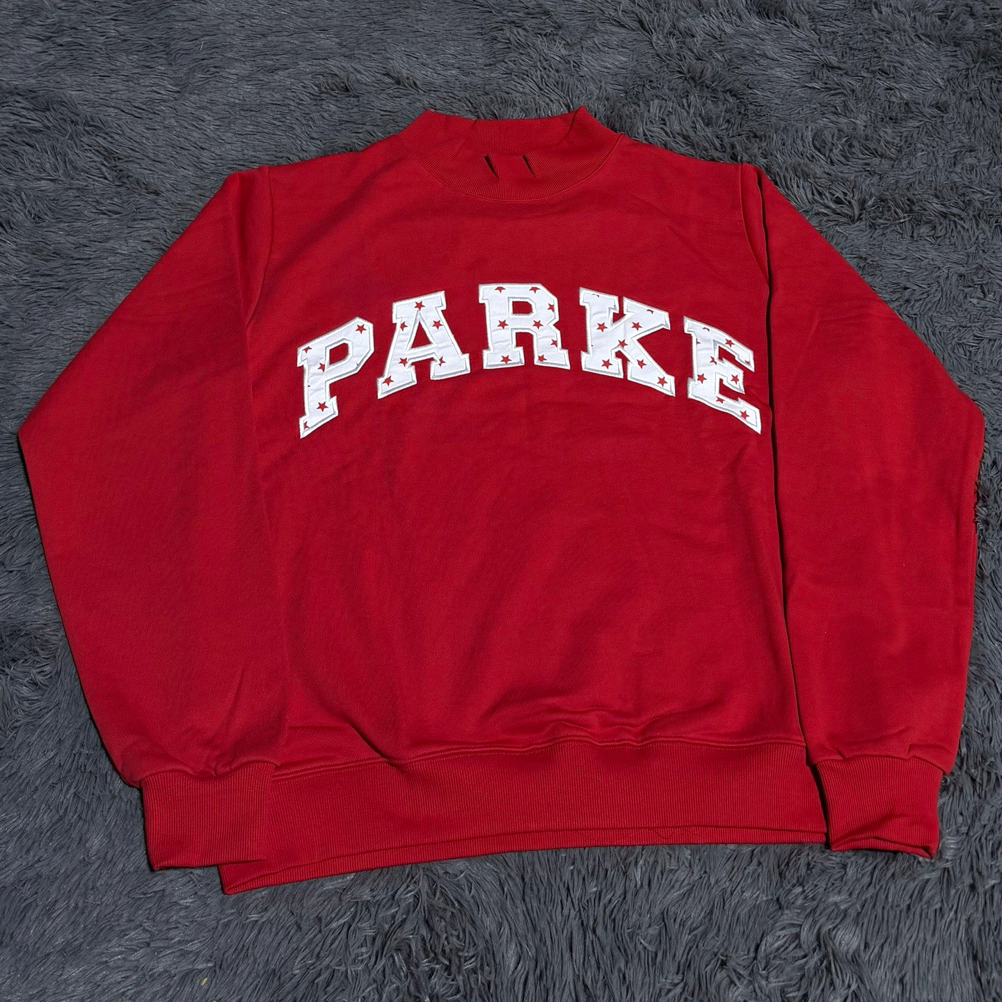 Parke Women’s Varsity Mockneck Sweatshirt Coastal Sparkler Sail Stars in L/XL Parke Women’s Varsity Mockneck Sweatshirt Coastal Sparkler Sail Stars in L/XL