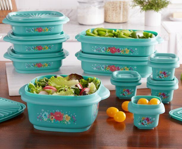 Pioneer Woman ~ 20 Piece ~ Food Storage Container Set ~ BREEZY BLOSSOM