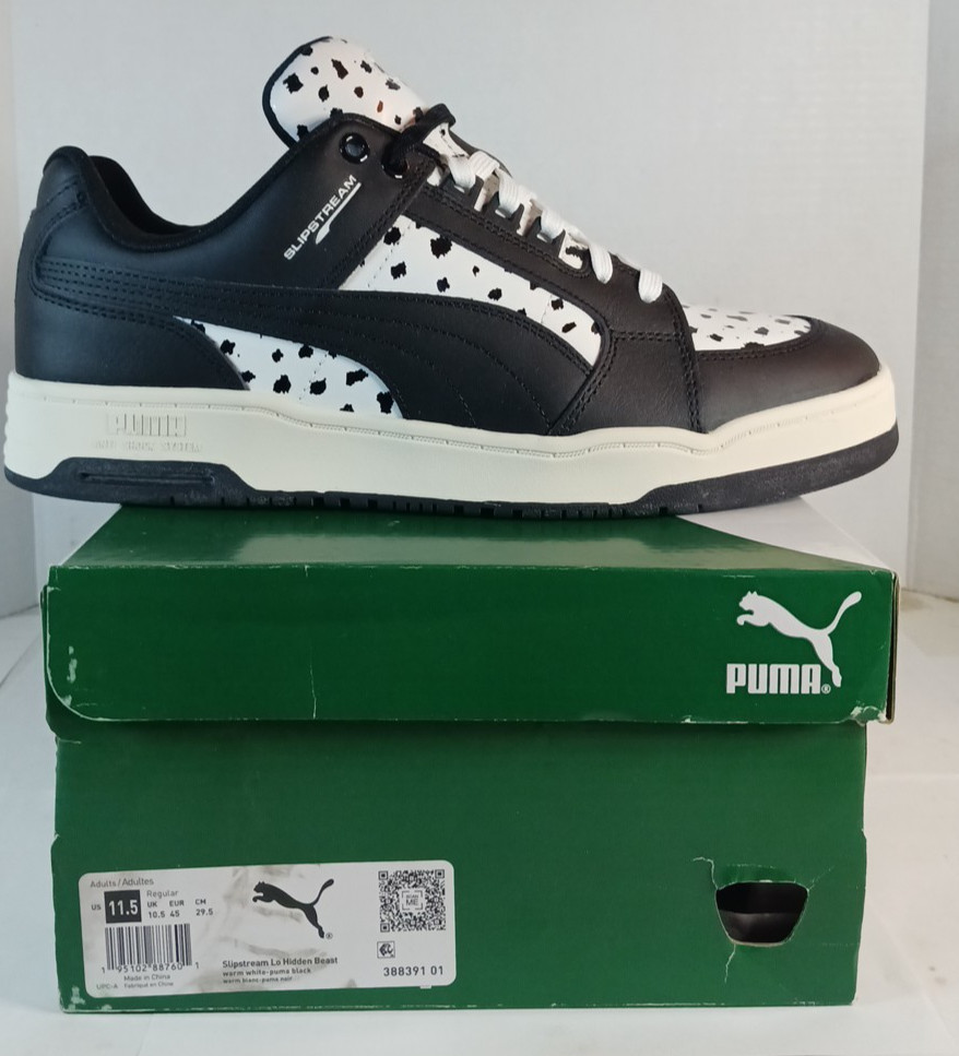 PUMA Slipstream Lo \'Hidden Beast\' Black White Sneakers Casual Shoes Mens 11.5 US