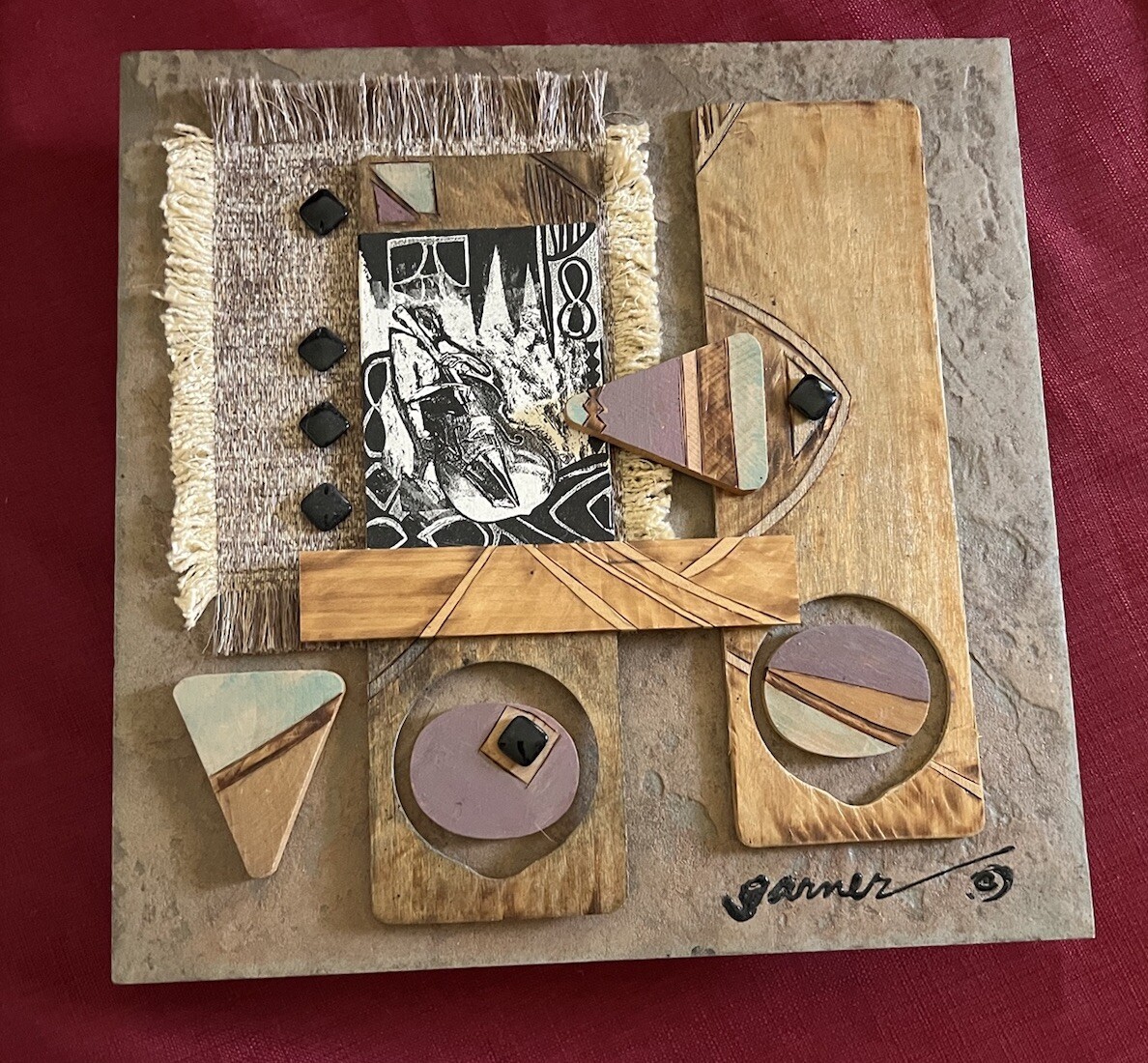 Modernism Cubism Abstract Collage Mixed Media Art Cellist Artist Signed Garner Modernism Cubism Abstract Collage Mixed Media Art Cellist Artist Signed Garner