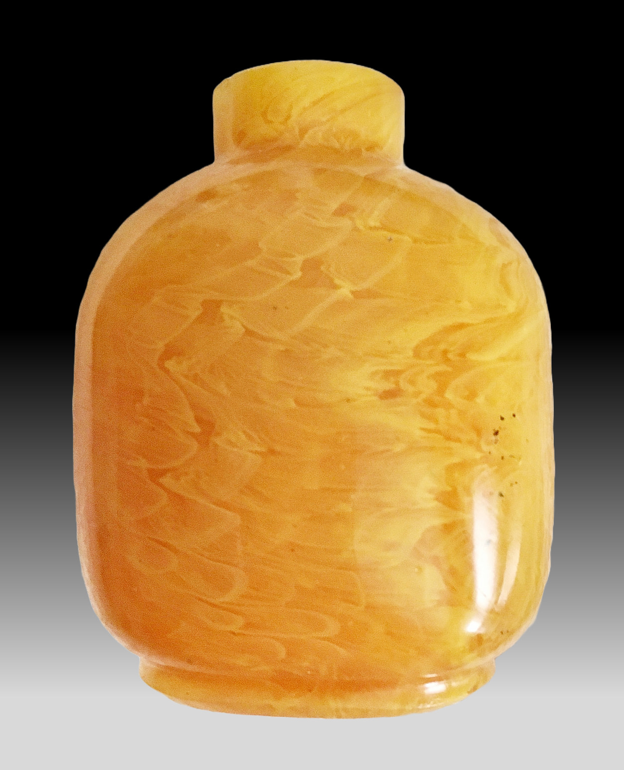 C. 19th Century Chinese Peking Amber Glass Snuff Bottle C. 19th Century Chinese Peking Amber Glass Snuff Bottle