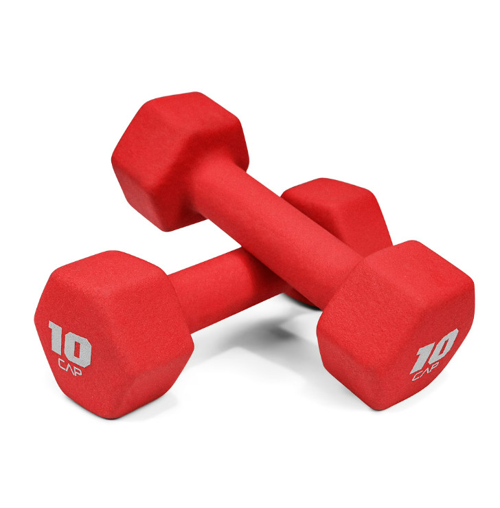 CAP Barbell 10 lb Neoprene Dumbbells Pair Red Hex Strength Training Authentic