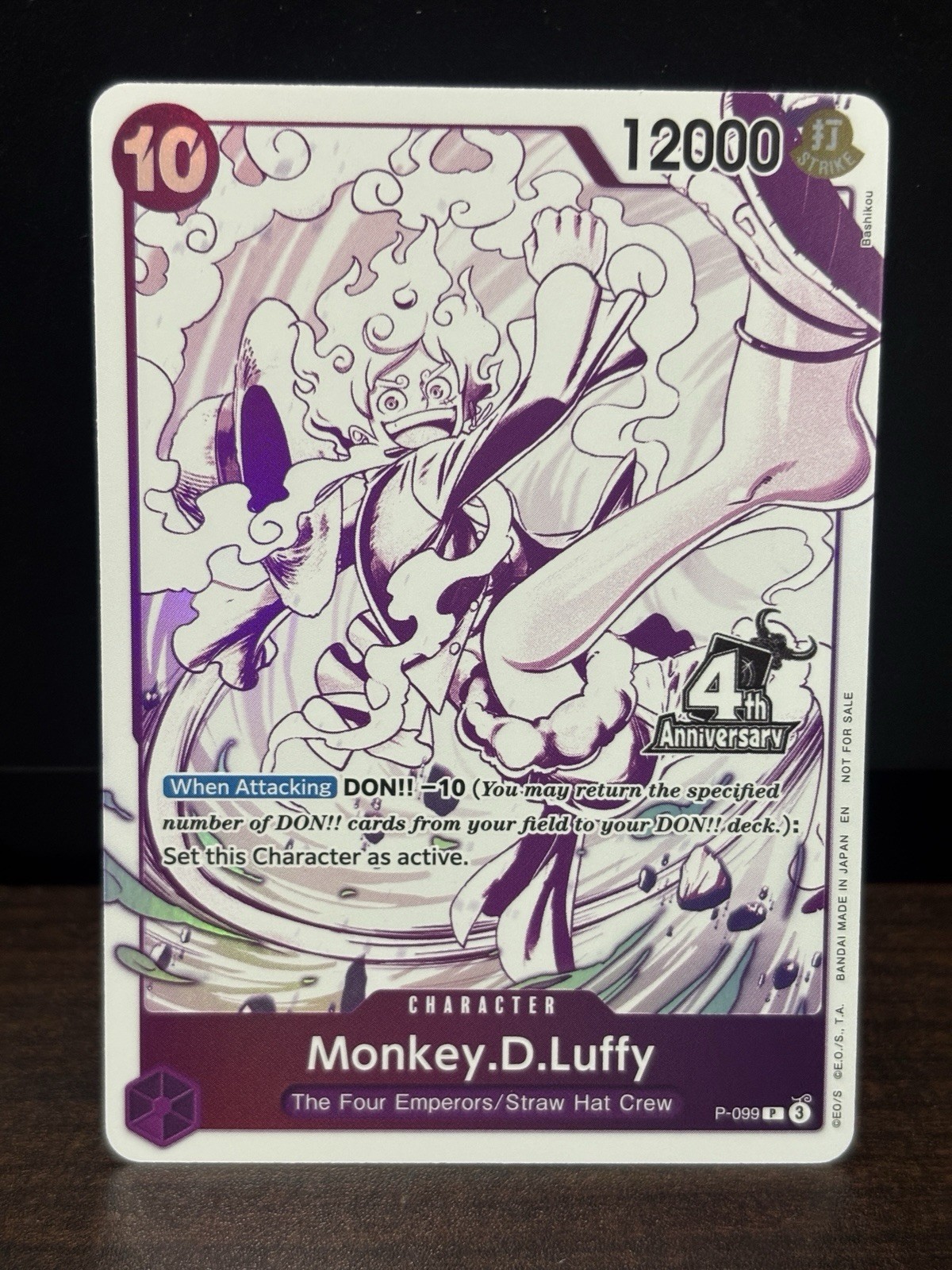 One Piece TCG Monkey.D.Luffy P-099 4th Anniversary Treasure Campaign Pack