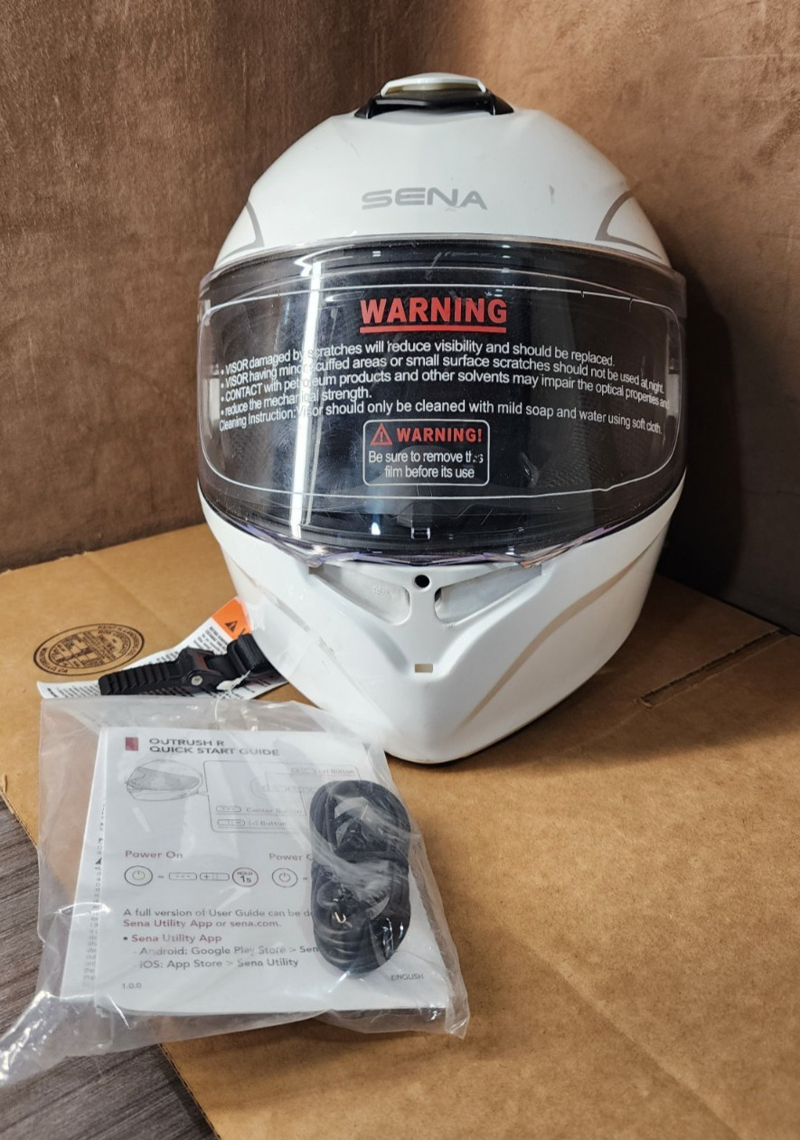 Sena OutRush R Smart Modular Motorcycle Helmet Size S 55-56cm Bluetooth WHITE Sena OutRush R Smart Modular Motorcycle Helmet Size S 55-56cm Bluetooth WHITE
