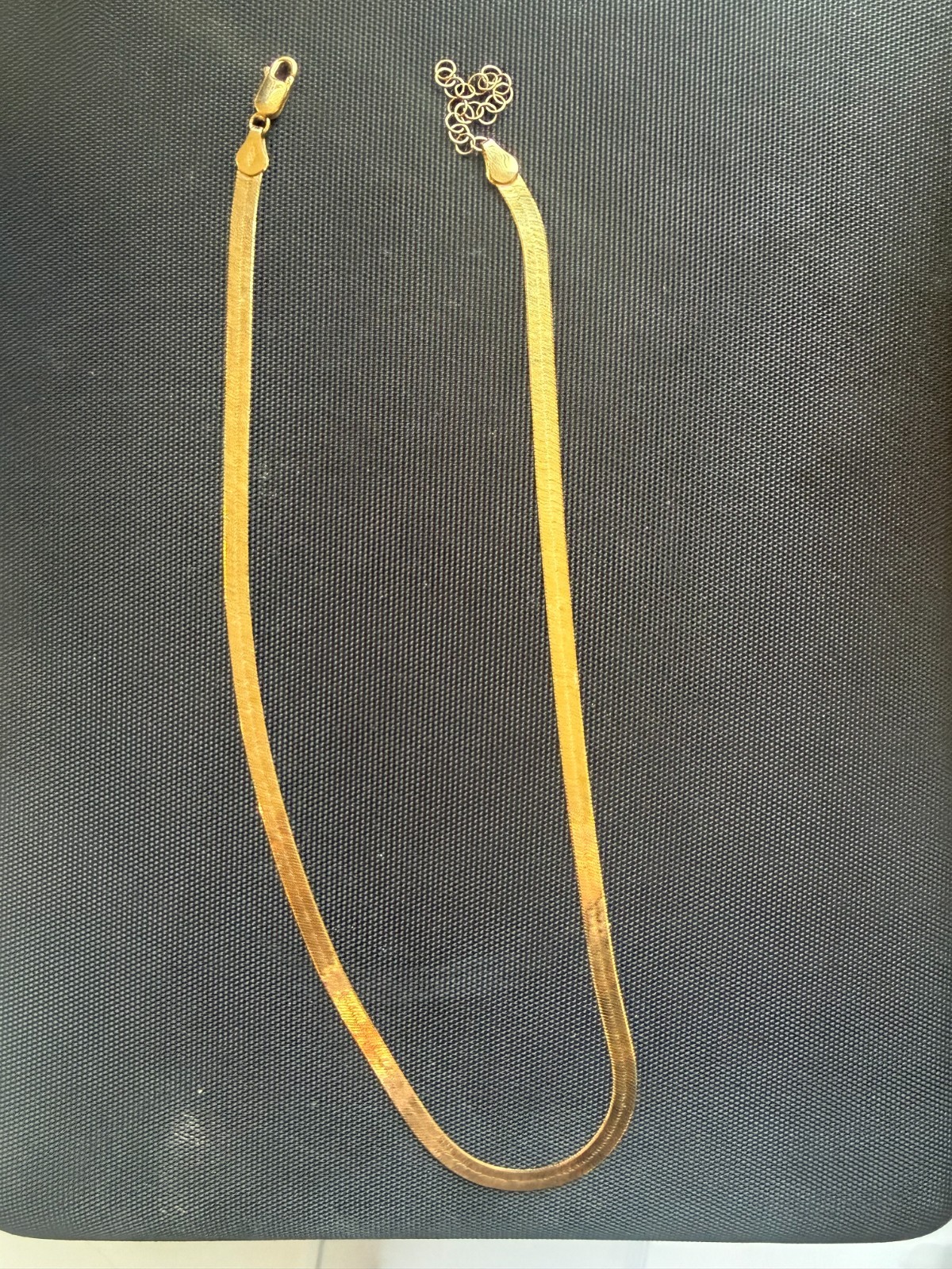 Kinn Bold Carter Herringbone Chain Necklace 14K Solid Gold 4.4mm 16-18