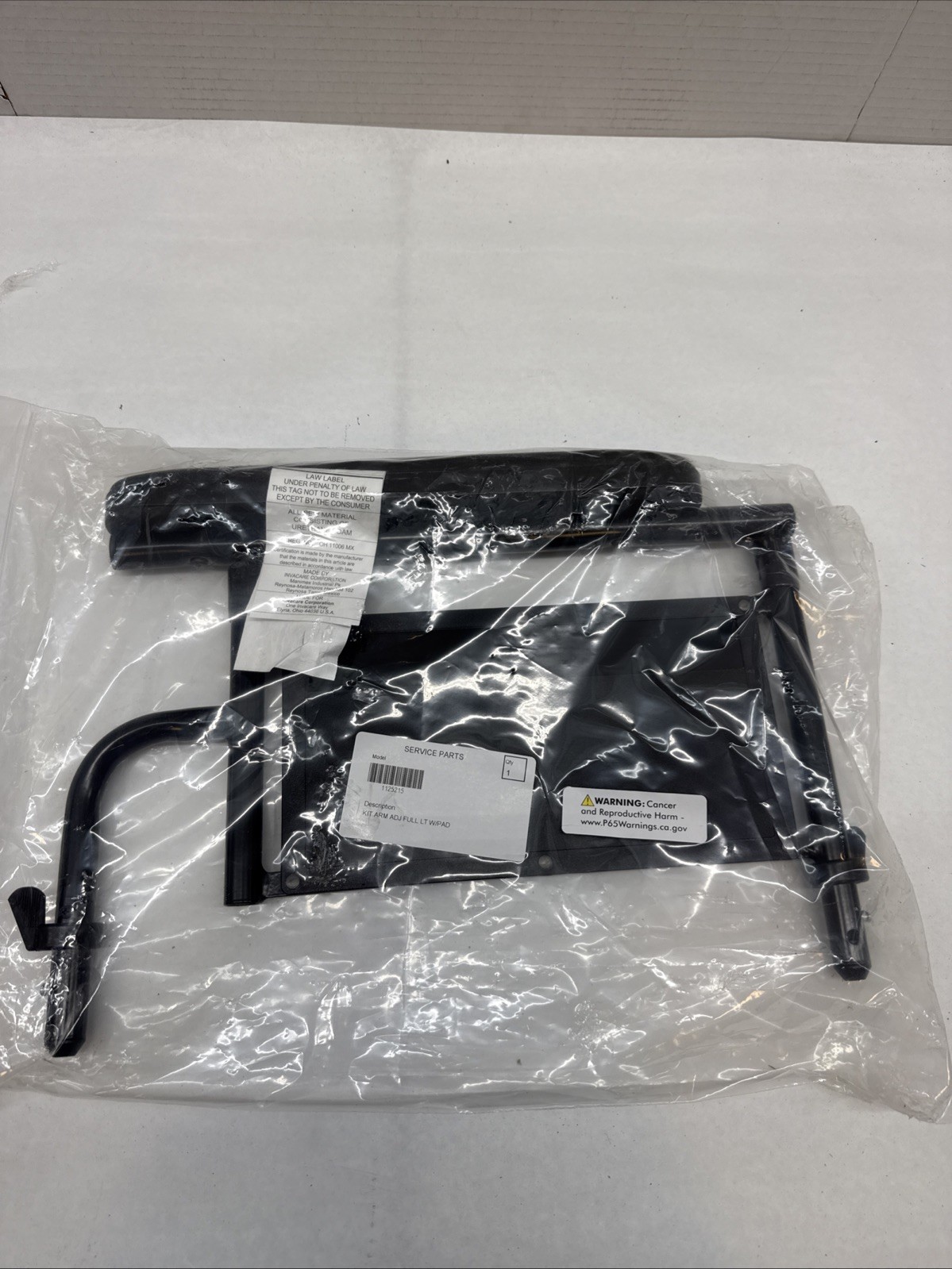 Invacare 1125215 Kit Arm Adj Full LT W/Pad