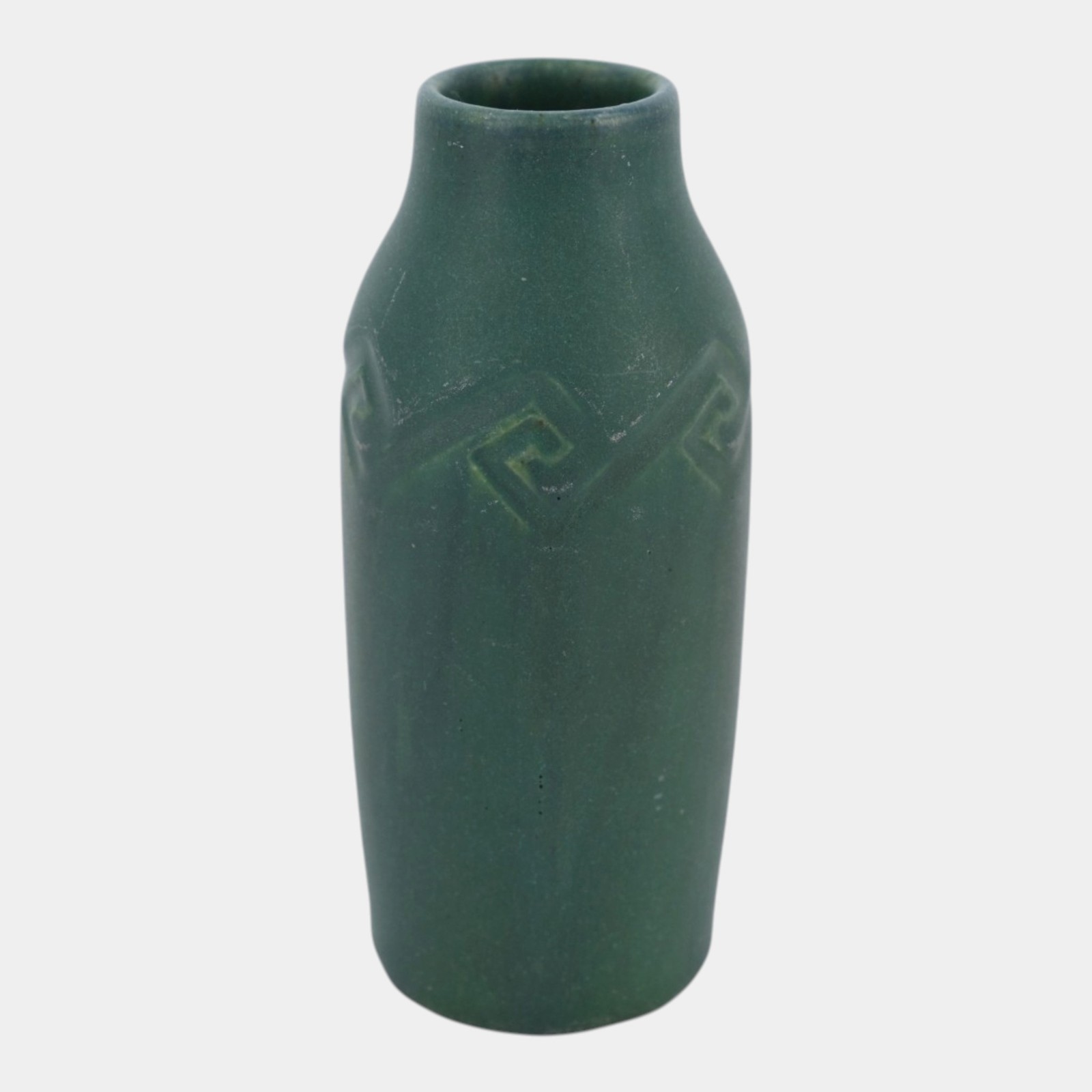 Rookwood 1909 Vintage Arts And Crafts Pottery Matte Green Geometic Band Vase 819