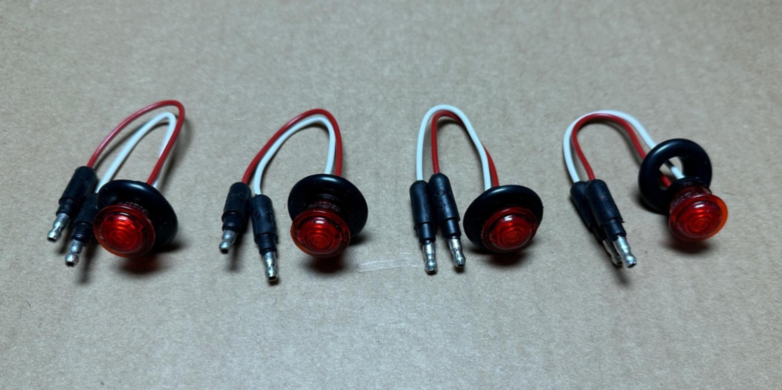 4x Pack Lot Genuine Grote 49332-3 Red Round LED Marker Lamp Trailer Lights