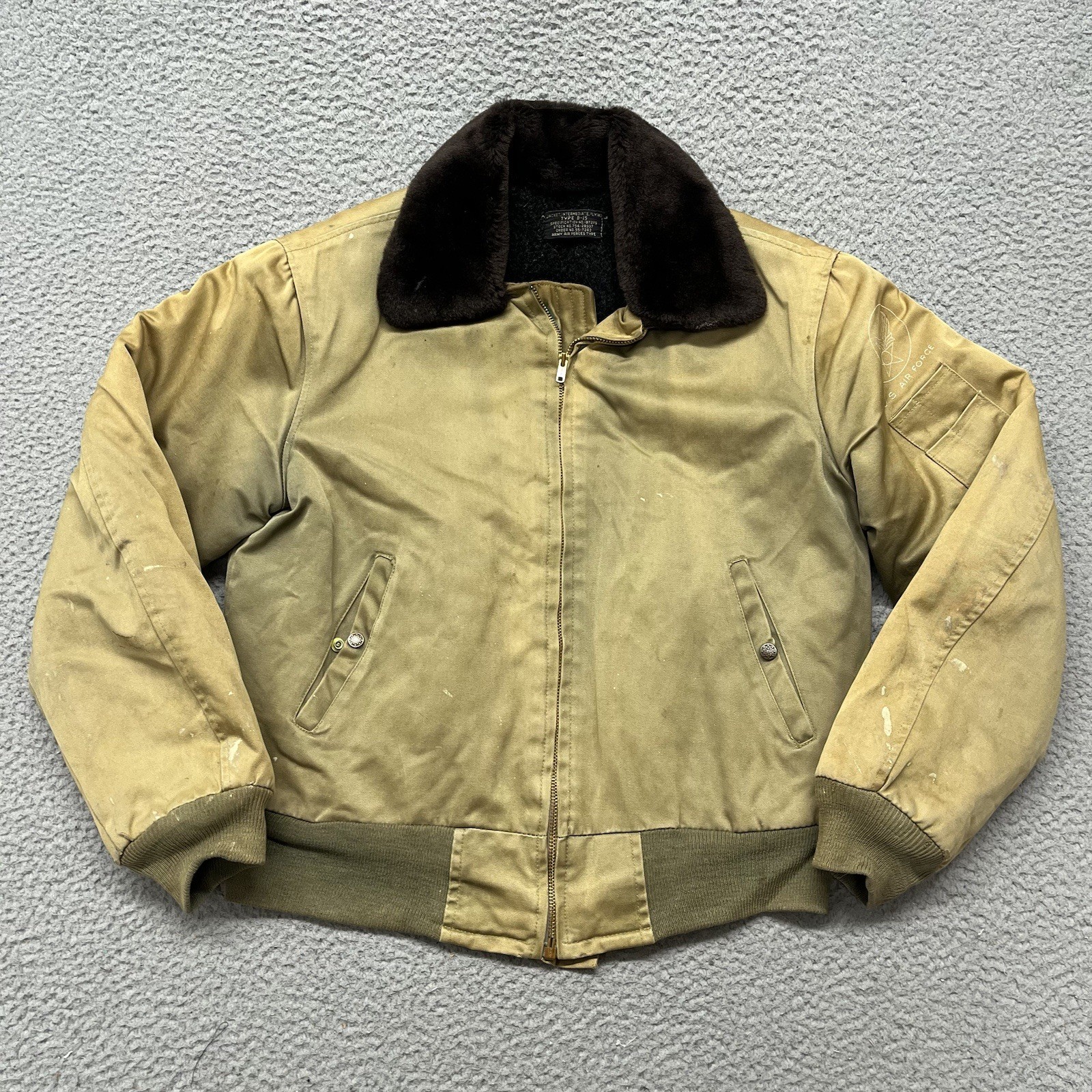 Vtg US Air Force Jacket Mens 40 Type B-15 Intermediate Flying Pilot 1940's Vtg US Air Force Jacket Mens 40 Type B-15 Intermediate Flying Pilot 1940's