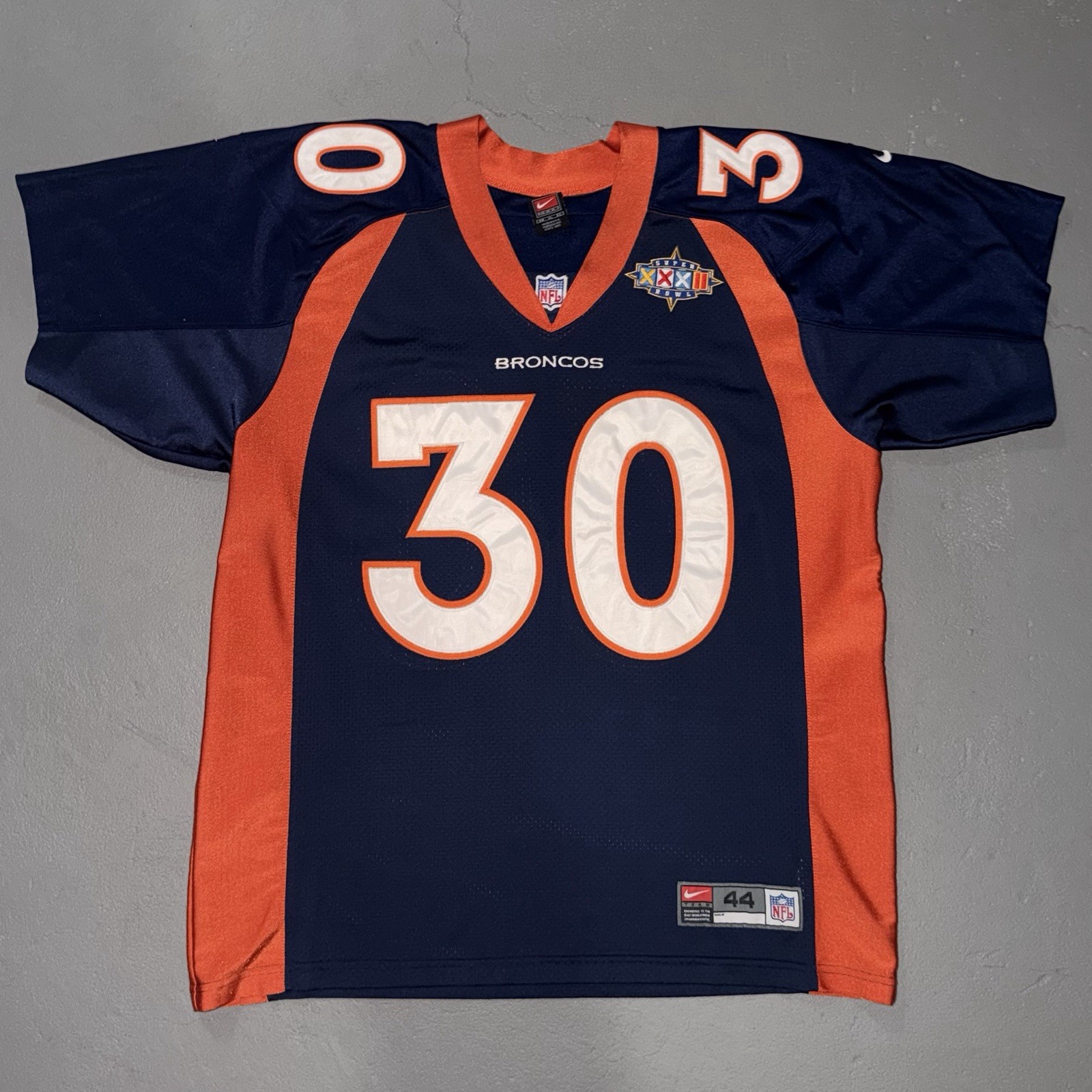 AUTHENTIC Nike Terrell Davis Denver Broncos Super Bowl 32 Jersey Size 44 Large