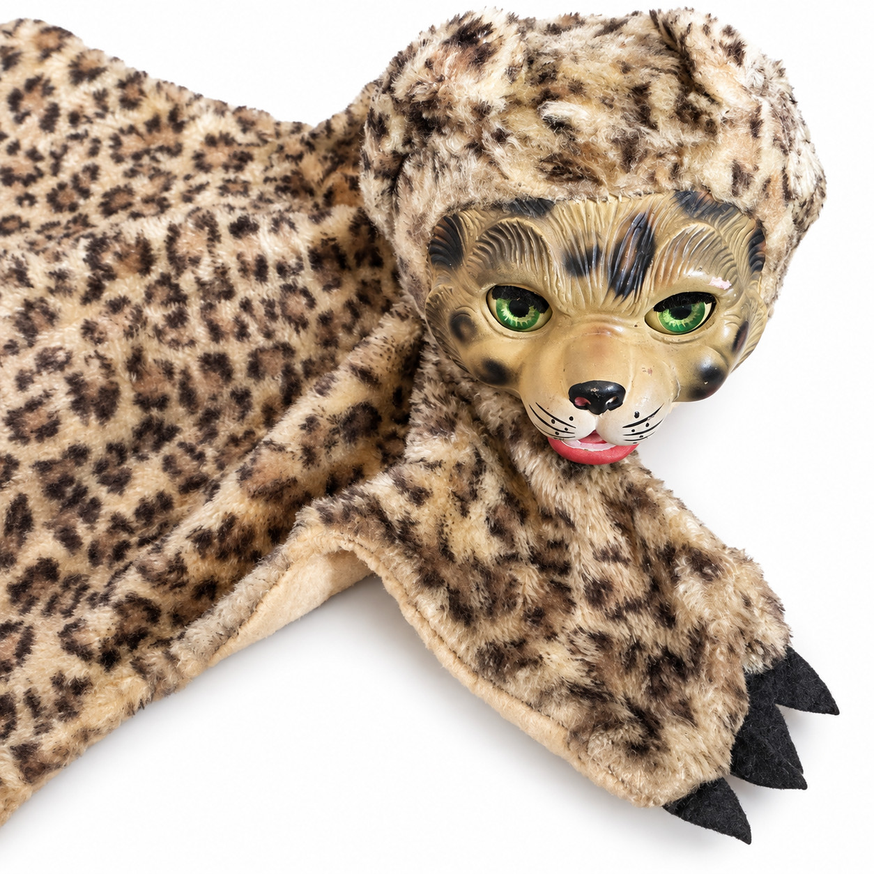 Vintage 1950s GUND Leopard Pajama Bag Rubber Face