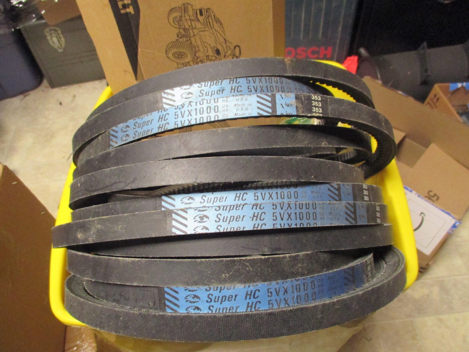 Lot of 5, Gates 5VX1000 Cogged V-Belts, 5/8 x 100, Made USA Lot of 5, Gates 5VX1000 Cogged V-Belts, 5/8 x 100, Made USA