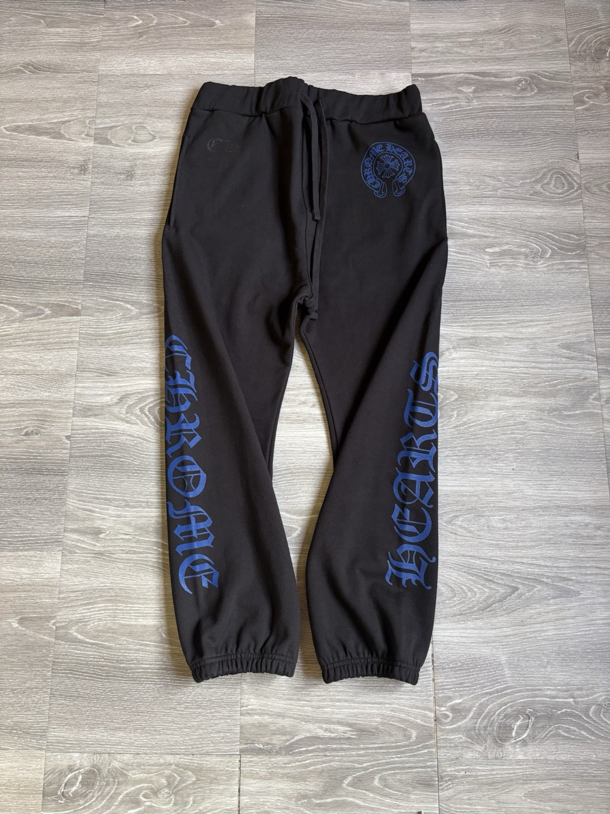 Chrome Hearts Black/Blue Horseshoe Sweatpants Size X-Large