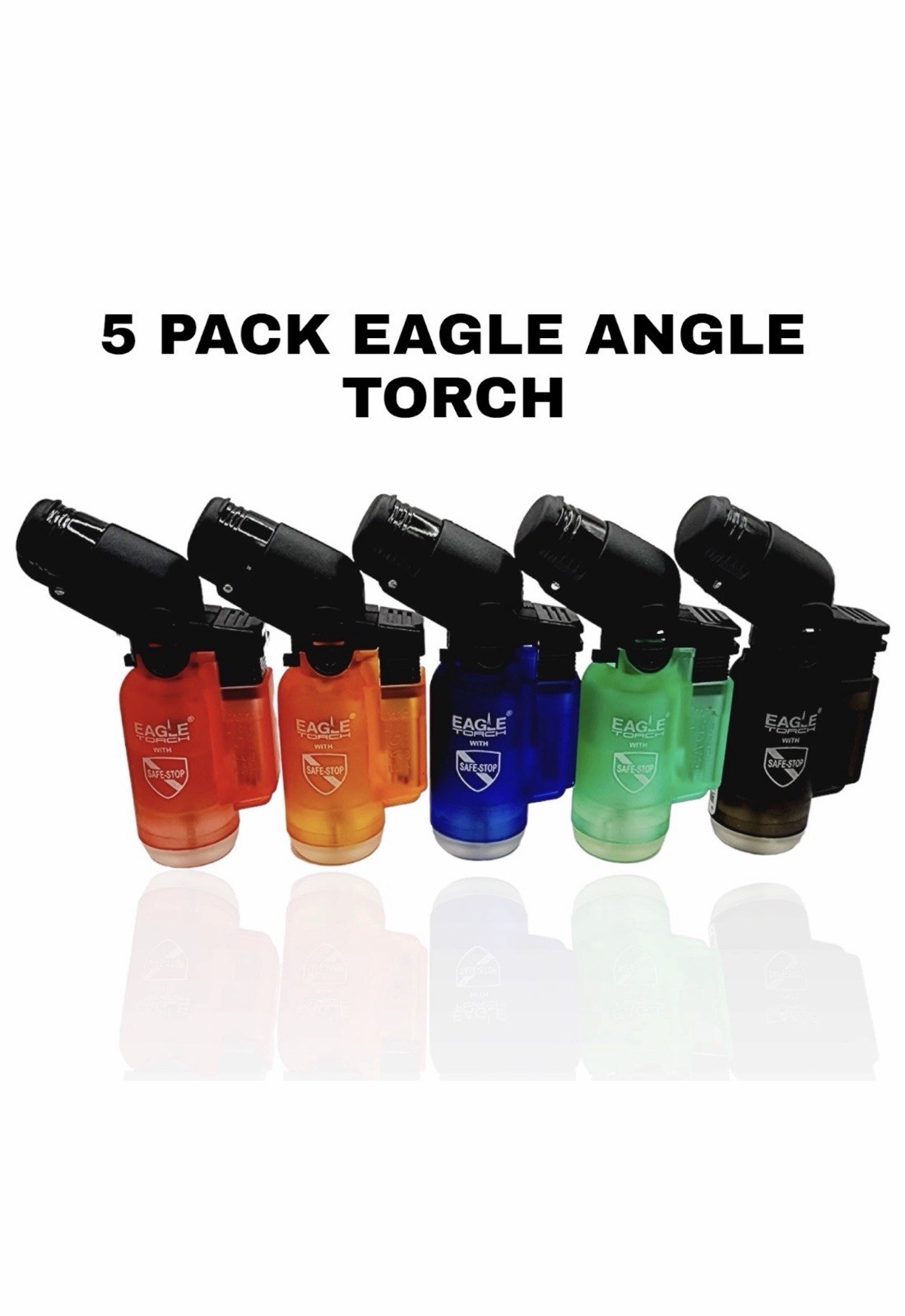 Eagle Torch Mini-Angle Torch Lighter Windproof Refillable Lighter 5-Count Eagle Torch Mini-Angle Torch Lighter Windproof Refillable Lighter 5-Count