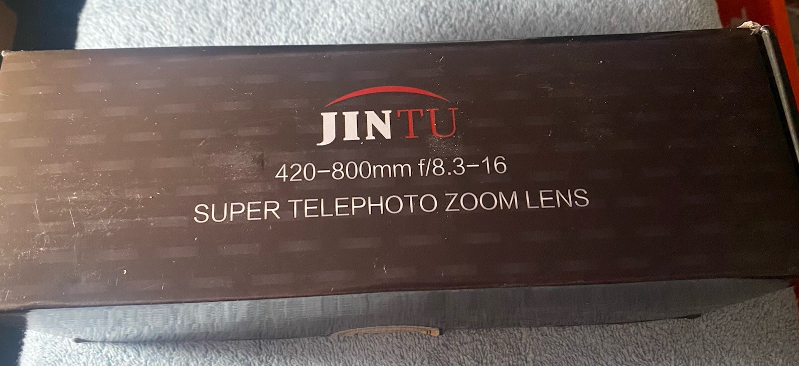JINTU 420-800mm F/8.3-16 Super Telephoto Zoom Lens for SLR White NEW OPEN BOX