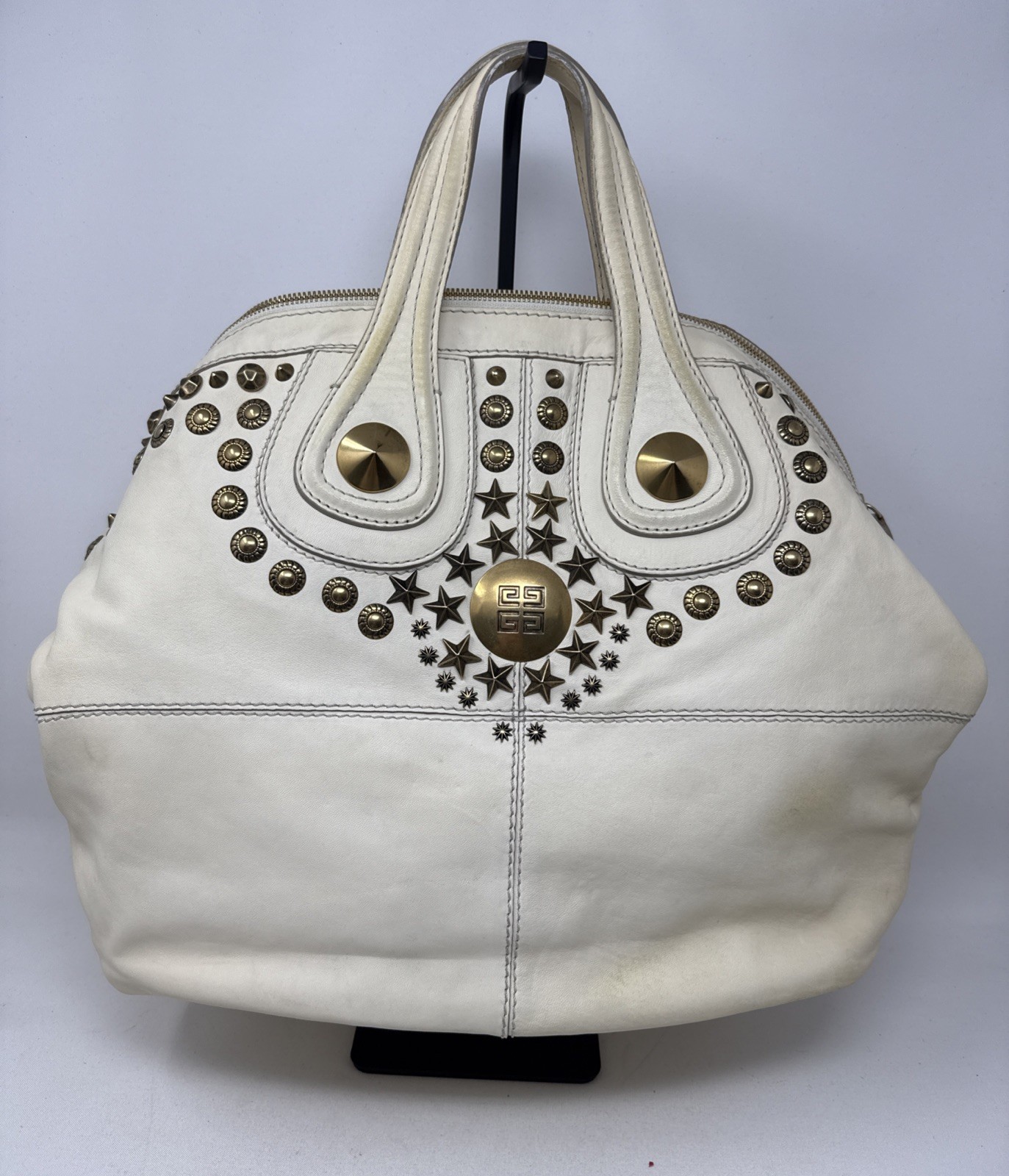 Givenchy Nightingale Satchel Gold Studded Leather Bag Large Givenchy Nightingale Satchel Gold Studded Leather Bag Large