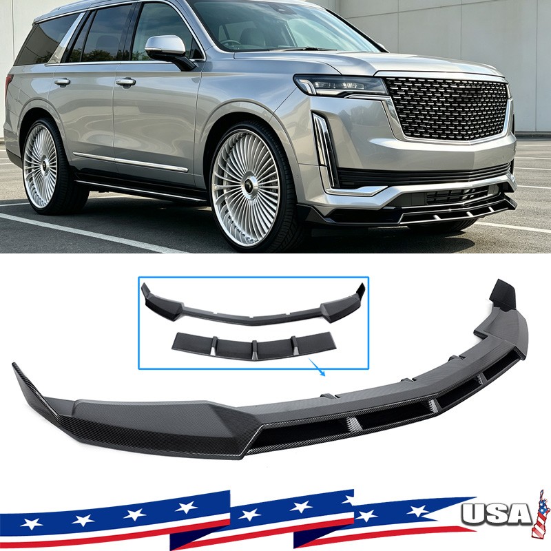 New Carbon Color Front Bumper Splitter Lip For Cadillac Escalade Sport 2021-2025