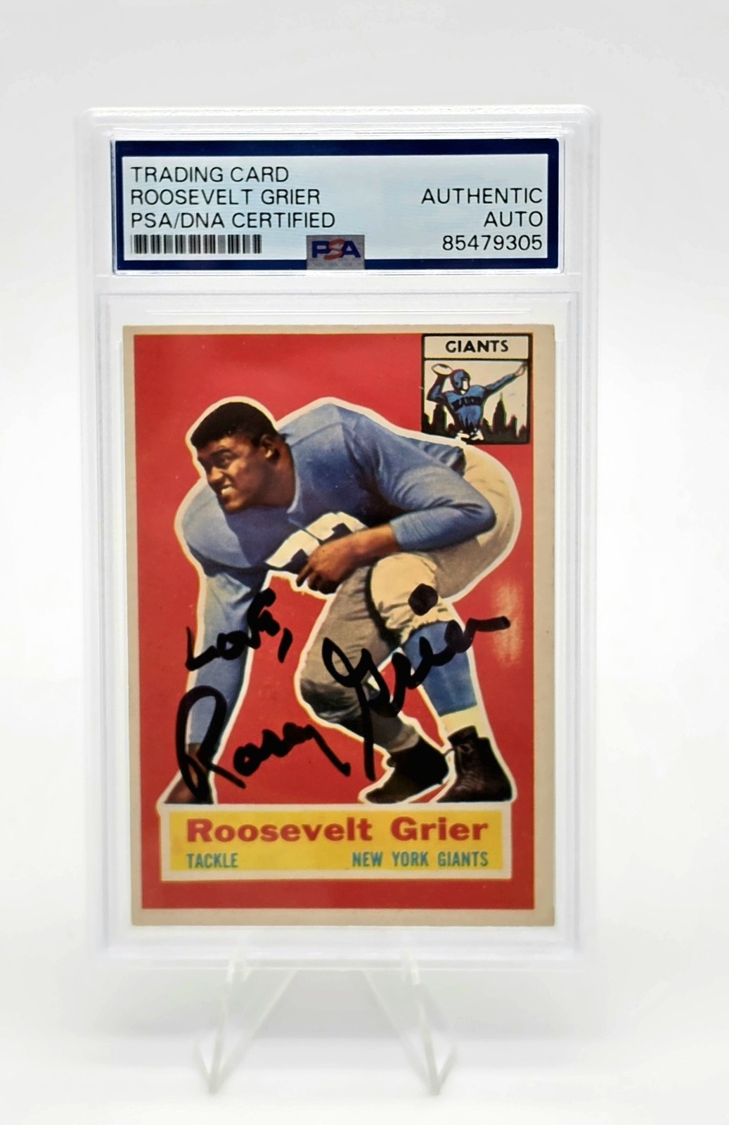 Roosevelt Grier 1956 Topps RC Rookie Autograph PSA/DNA Slabbed Signed Card