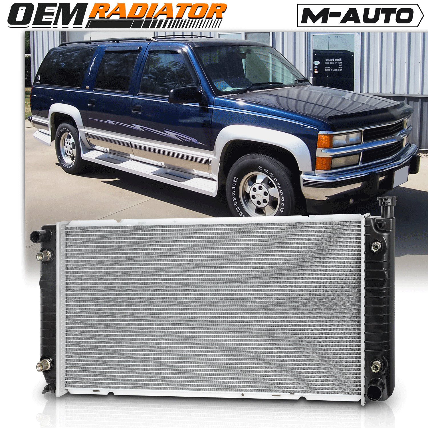 1522 Aluminum Radiator OE Replacement fit 1992-2000 Chevy/GMC C/K Tahoe/Yukon
