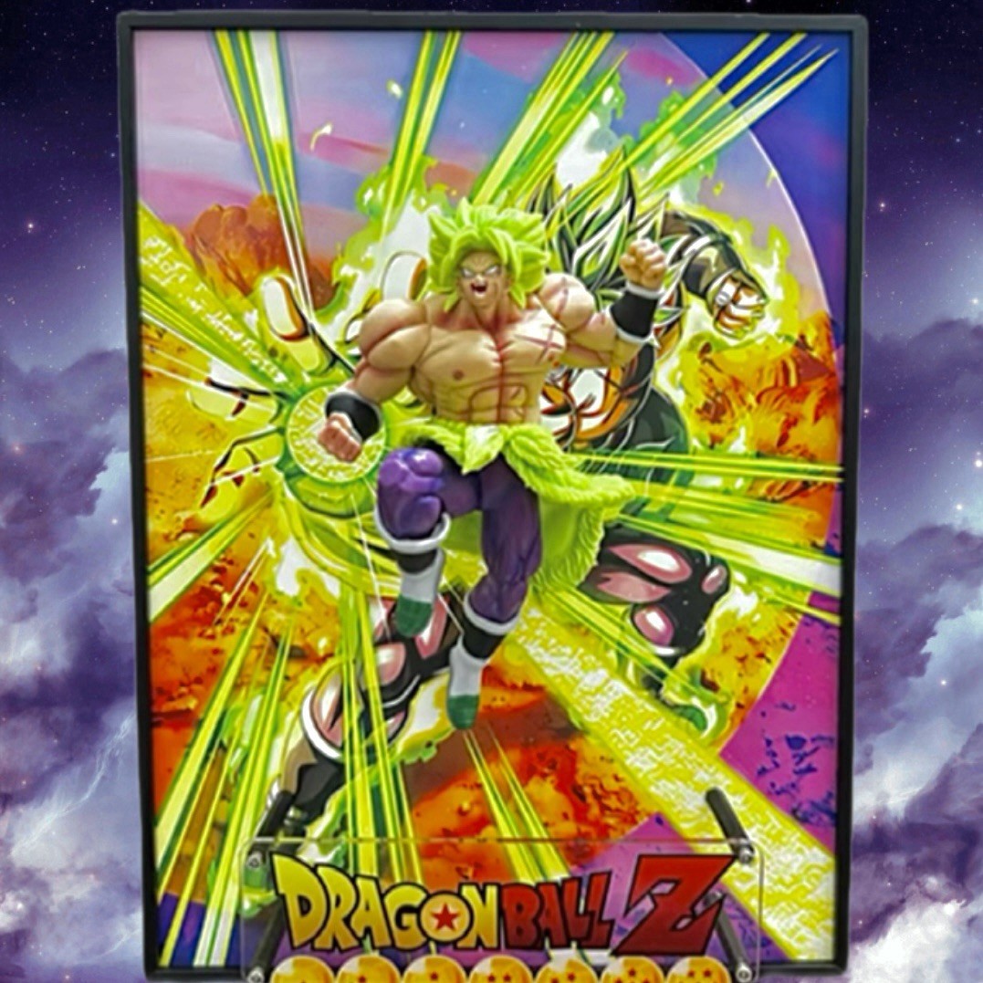 Dragon Ball Z Broly 3D Figure With Picture Art Frame Wall Decor Anime Gift 40cm Dragon Ball Z Broly 3D Figure With Picture Art Frame Wall Decor Anime Gift 40cm
