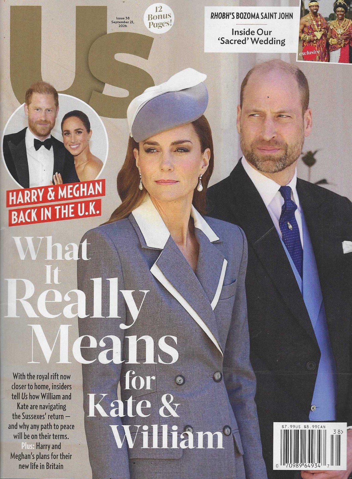 US Weekly Magazine September 21st, 2026: Kate & William
