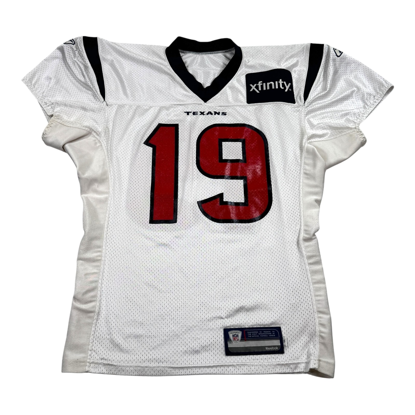 Houston Texans Football Practice Used Jersey Mens 44 White NFL Reebok Dickerson