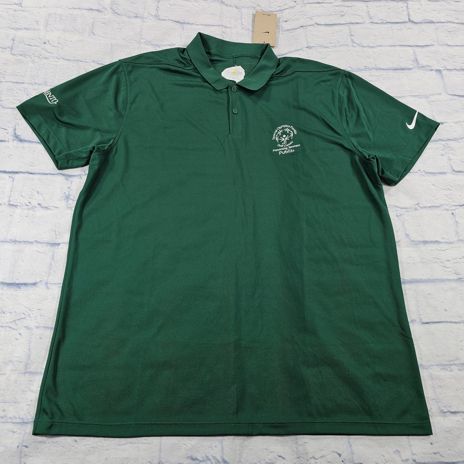 Nike Polo Shirt MENS XL Green Special Olympics Florida Golf Classic Publix Logo