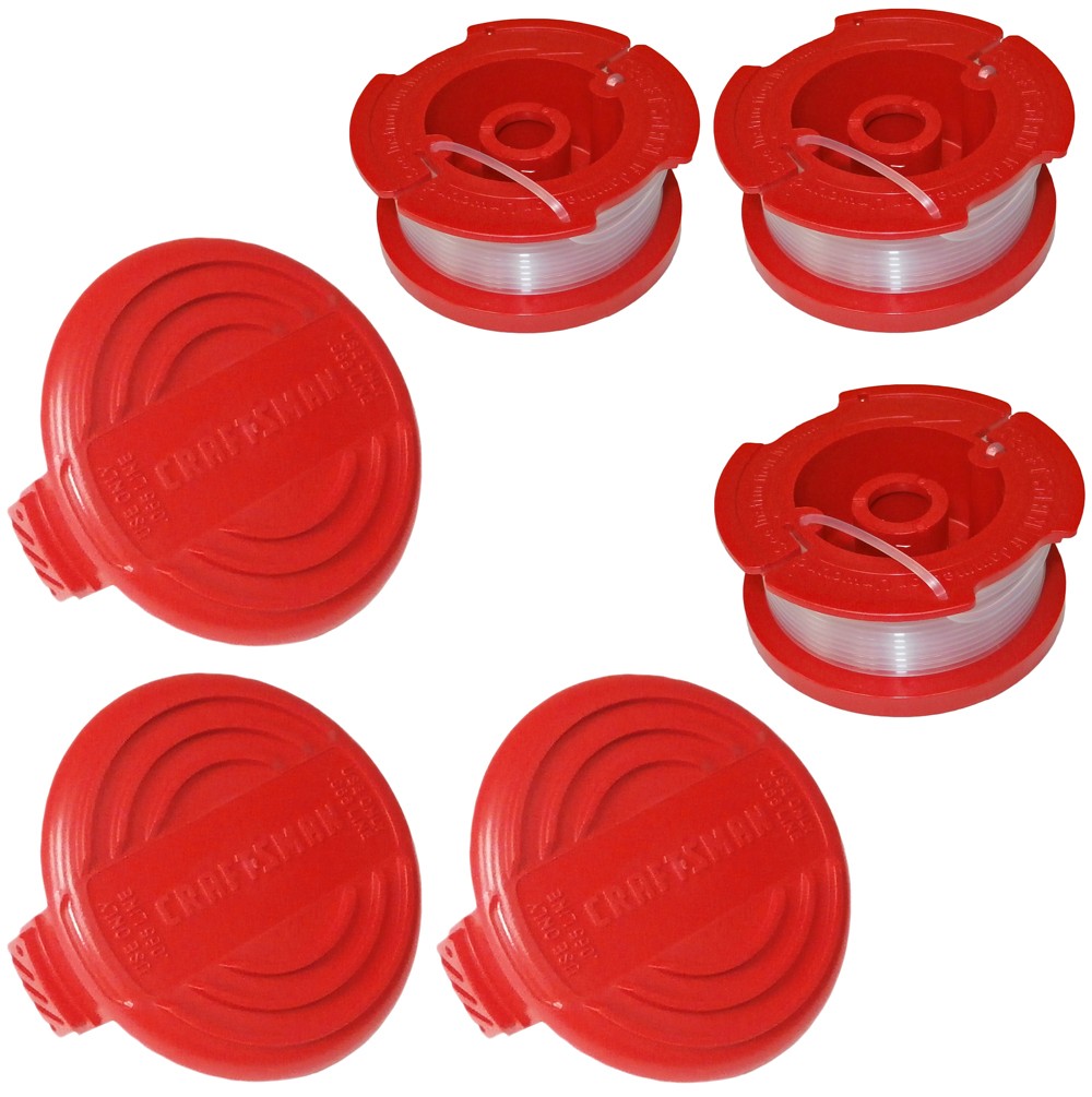 Craftsman Pack of Genuine OEM Replacement 3 Spools and 3 Caps, COMBO00257 Craftsman Pack of Genuine OEM Replacement 3 Spools and 3 Caps, COMBO00257
