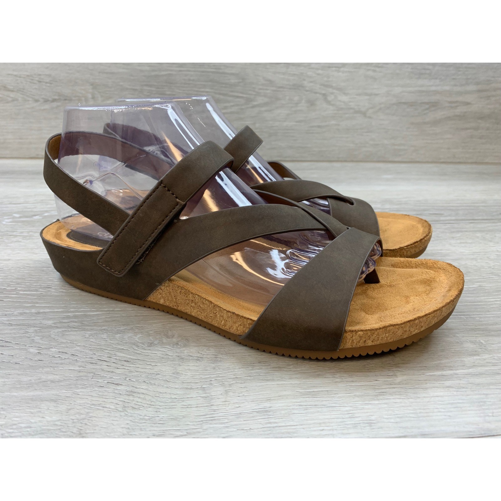 EuroSoft by Sofft Gianetta Women\'s Brown Strappy Wedge Sandals 10 Shoes