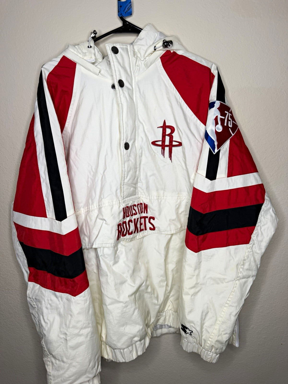 Starter Houston Rockets NBA 75th Anniversary Jacket 2XL White Red Black