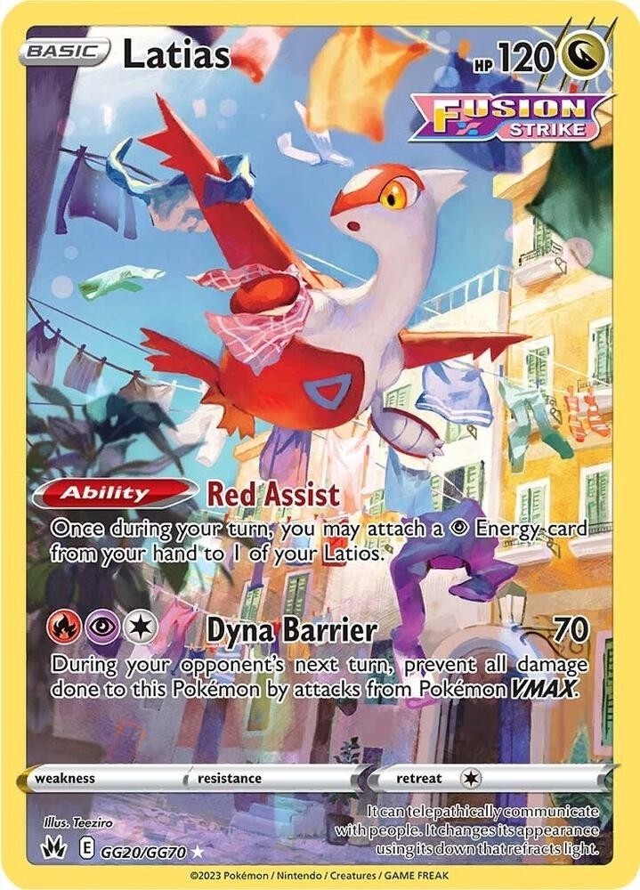 Latias GG20/GG70 Full Art Crown Zenith Pokemon 2023