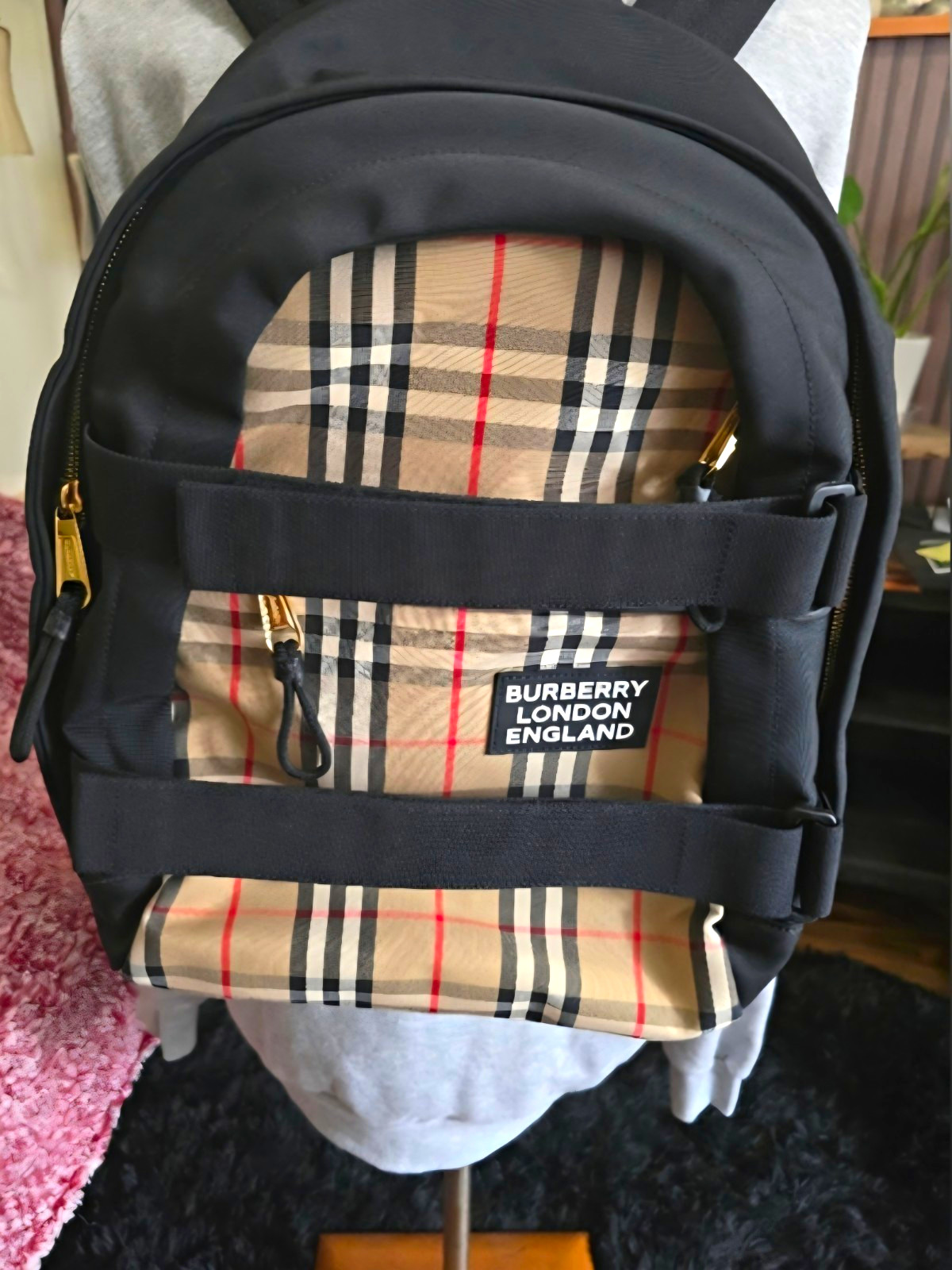 Pre Owned Burberry Medium Vintage Panel Nevis Backpack