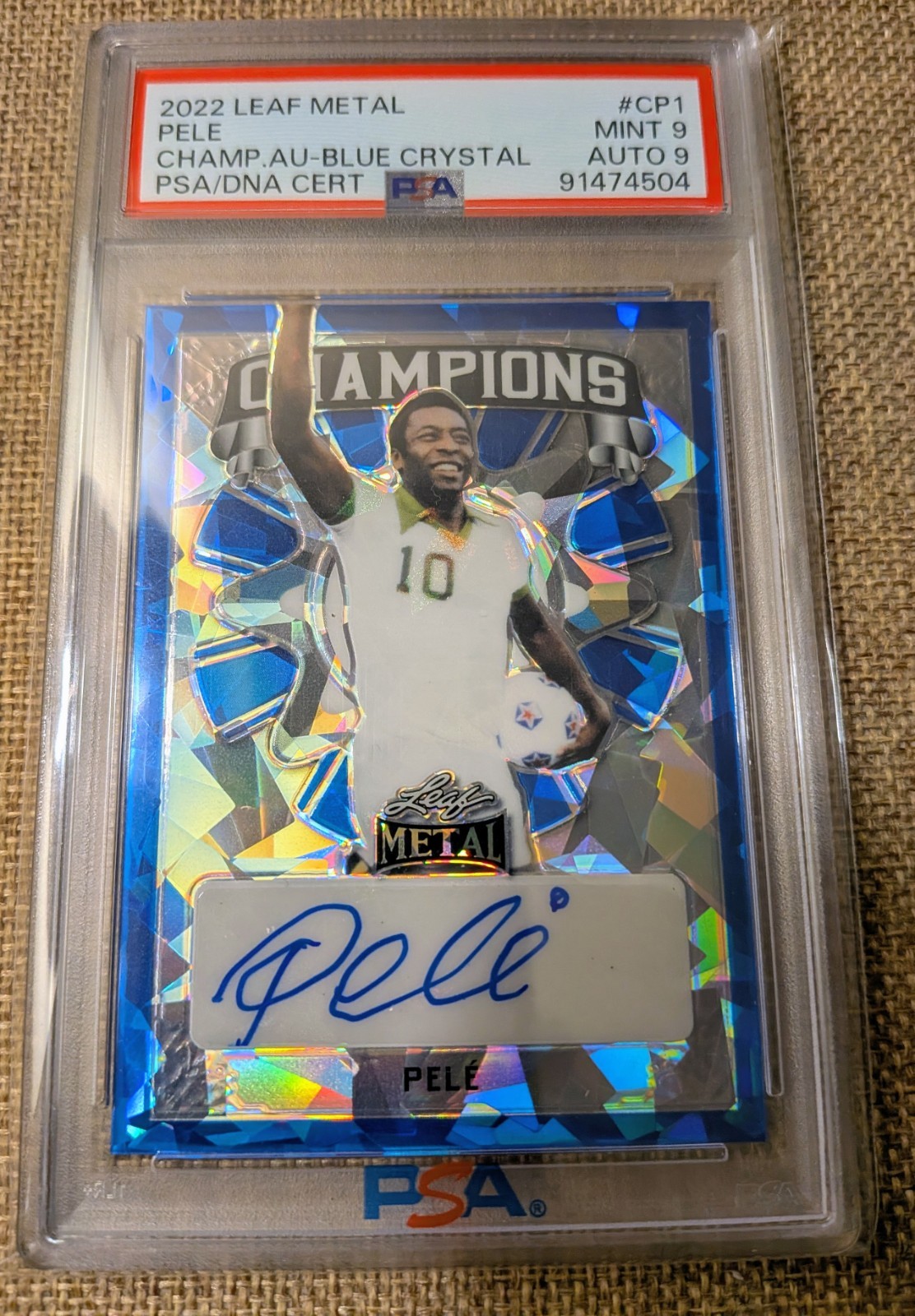 2022 Leaf Metal CHAMPIONS Pele Autograph Blue Cracked Ice PSA 9 AUTO 9 2/4 2022 Leaf Metal CHAMPIONS Pele Autograph Blue Cracked Ice PSA 9 AUTO 9 2/4