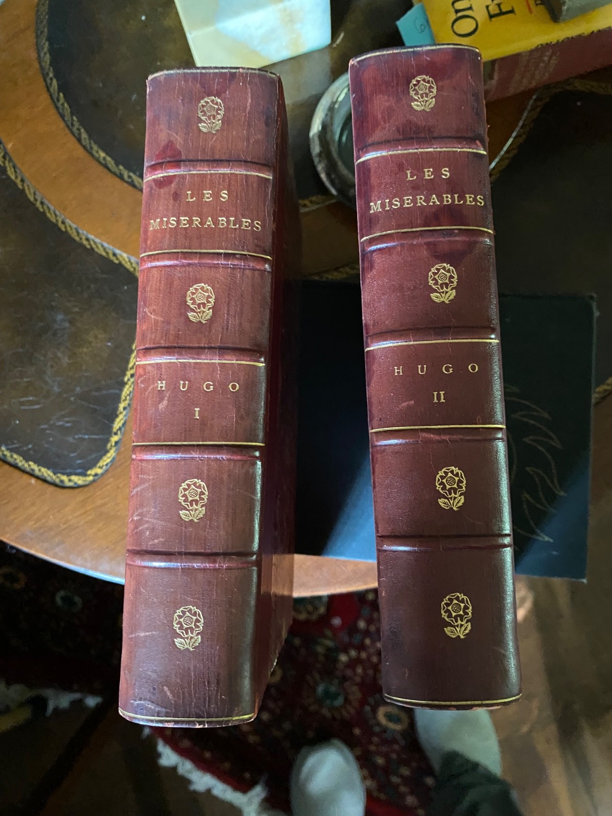 Leather bound, antique Les Miserable 2 vol set, Victor Hugo, Phila. 1890s Leather bound, antique Les Miserable 2 vol set, Victor Hugo, Phila. 1890s