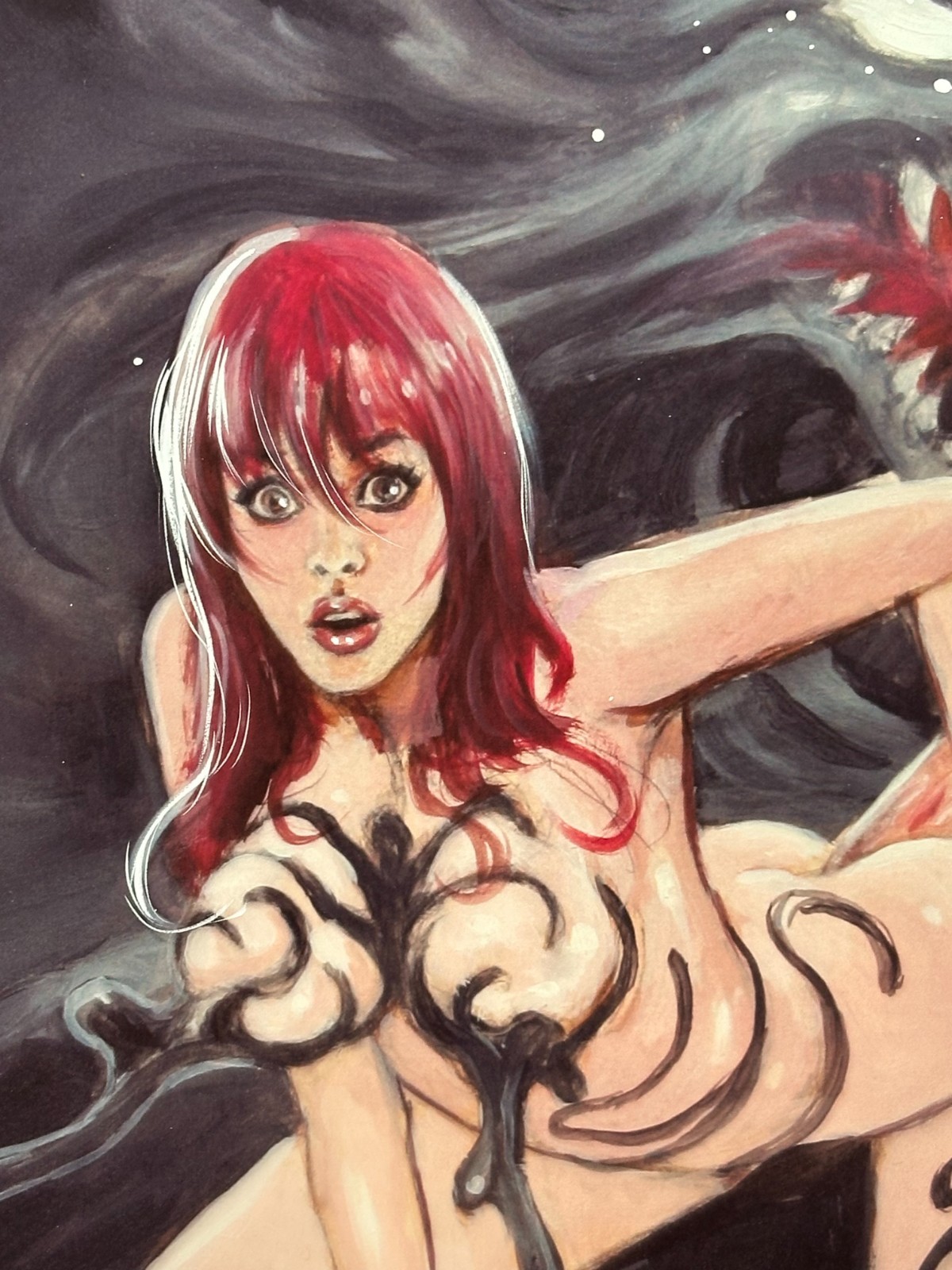 Mark Beachum MARY JANE vs VENOM Hand Embellished LTD Giclee Signed 2016 ErotiX