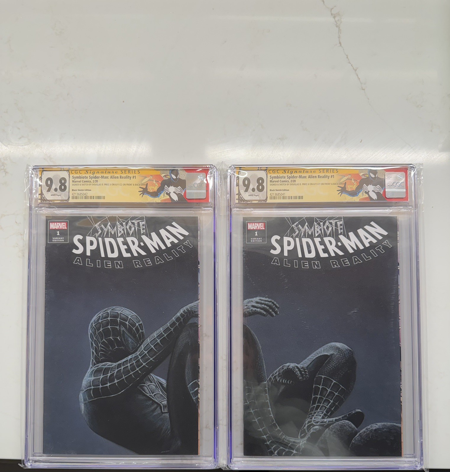 (2) SS CGC 9.8 Symbiote Spider-Man Alien Reality #1 Variant DDPII ART BLACK SUIT